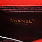 Shiny Goatskin Diagonal Quilted Small Flap Red
