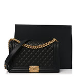 Caviar Quilted New Medium Boy Flap Black