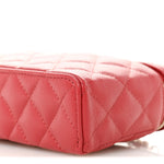Caviar Quilted Top Handle Slim Vanity With Chain Red