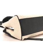 Grained Calfskin Boucle Urban Essentials Small Shopping Bag Black Ivory