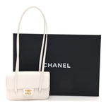 Shiny Caviar Mini Preppy Coco Shoulder Bag White