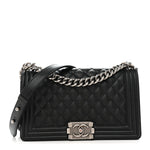 Caviar Quilted Medium Boy Flap Black