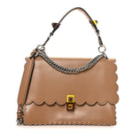 Vitello Liberty Scalloped Studded Kan I Shoulder Bag Sand