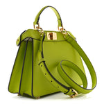 Vitello Seta Shiny Nappa Small Peekaboo I SEE U Satchel Wasabi White