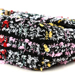Tweed Sequin Small Single Flap Black Red Multicolor
