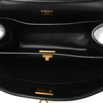 Natural Smooth Calfskin Mini Rodeo Top Handle Handbag Black