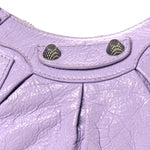 Extra Supple Calfskin Crocodile Embossed Le Cagole Shoulder Bag XS Lilac