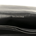 Agneau Arena Graffiti Medium Crush Chain Bag Black White