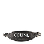 Triomphe Logo Canvas Checker Belt Bag Black