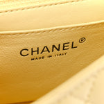 Lambskin Quilted Mini Square Flap Light Yellow