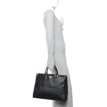 Saffiano Lux Extra Large Galleria Double Zip Tote Black