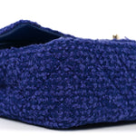 Tweed Quilted Medium Double Flap Blue