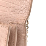 Calfskin Crocodile Embossed Medium Monogram Sunset Rose Antic