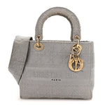 Canvas Embroidered Cannage Medium Lady D-Lite Gray