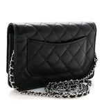 Caviar Quilted Wallet on Chain WOC Black