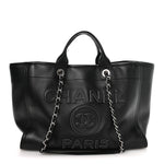 Calfskin Medium Deauville Tote Black