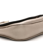Metallic Pebbled Calfskin Medium Soho Flap Crossbody Golden Beige