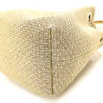Metallic Woven Bon Bon Bag Champagne