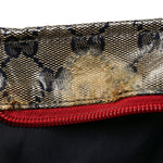 Crystal Monogram Large Web Handle Bucket Tote Red