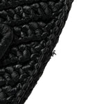 Yarn Raffia Effect Crochet Triangle Shoulder Bag Black