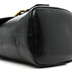 Shiny Calfskin Camera Crossbody Black