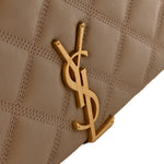 Lambskin Quilted Mini Becky Chain Bag Dark Beige