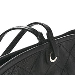Grained Calfskin Large Shopping Fever Tote Black