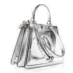 Rock Millenium Laminata Medium Peekaboo I SEE U Satchel Argento