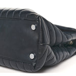 Calfskin Y Quilted Monogram Large Loulou Chain Satchel Black