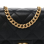 Caviar Quilted Mini Sweetheart Rectangular Flap Black