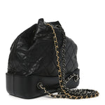Aged Calfskin Quilted Small Gabrielle Backpack Black