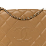 Lambskin Quilted Medium Diamond CC Flap Beige