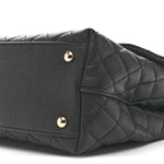 Caviar Quilted Small Coco Handle Flap Black