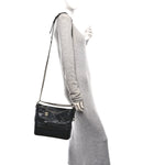 Aged Calfskin Quilted Medium Gabrielle Hobo Black