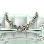 Iridescent Nappa Vertical Matelasse Small Maxi Horsebit Chain Shoulder Bag Iridescent Salvy Green