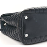 Calfskin Y Quilted Monogram Large Loulou Chain Satchel Black