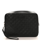 Guccissima Zip Pouch Wristlet Black