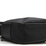 Re-Nylon Vela Saffiano Pocket Double Zip Shoulder Bag Black