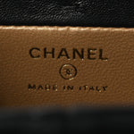Lambskin Quilted Vanity Clutch With Chain Black