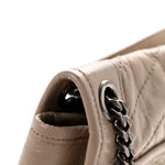 Crinkled Calfskin Matelasse Monogram Medium Niki Chain Satchel Gold Sand