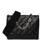 Lambskin Embossed Monogram Coussin PM Black