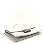 Metallic Sheepskin Quilted Small Beauty Lock Flap Silver