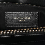 Calfskin Y Quilted Monogram Medium Loulou Chain Satchel Black
