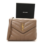 Calfskin Y Quilted Monogram Toy Loulou Crossbody Bag Dusty Grey