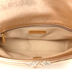 Metallic Calfskin Crochet Medium Chanel 19 Flap Gold