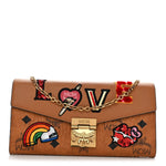 Visetos Large Patricia Love Patch Wallet On Chain Cognac