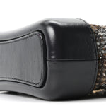 Tweed Calfskin Small Gabrielle Hobo Brown