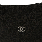 Suede Camellia Hobo Bag Black