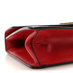 Saffiano Soft Calfskin Metal Triangle Logo Envelope Chain Shoulder Bag Fuoco