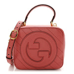 Sakai Be Green Calfskin Diagonal Stitched Blondie Top Handle Bag Pink